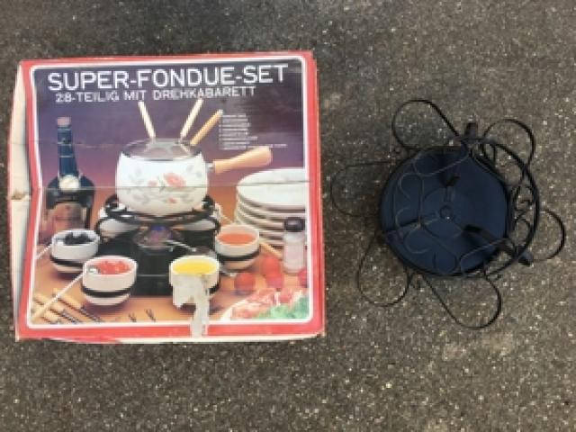 Super Fondue Set 28 Teilig mit Drehkabarett Party - 1